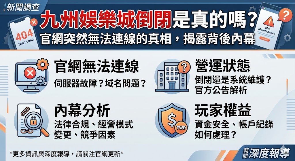 九州娛樂城倒閉是真的嗎？官網突然無法連線的真相，揭露背後內幕